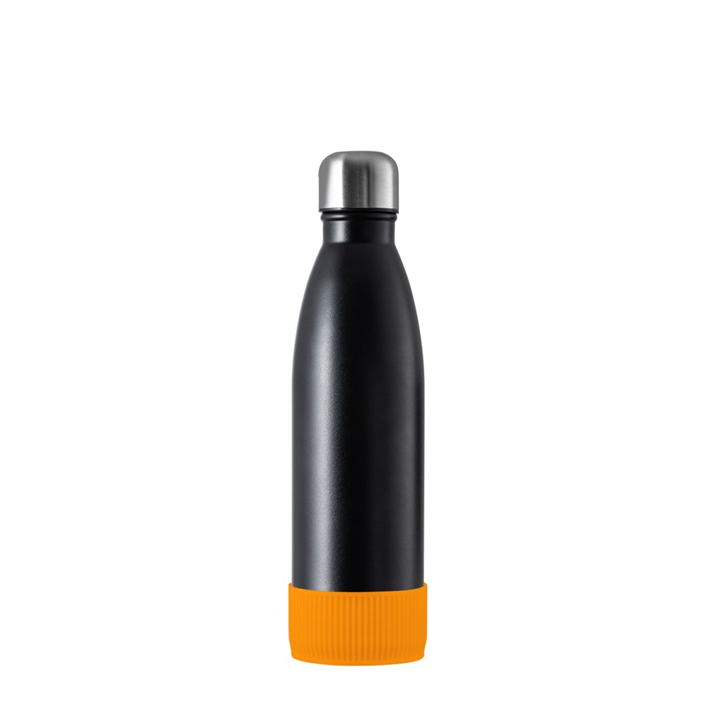 Flasche: schwarz, Hülle: orange