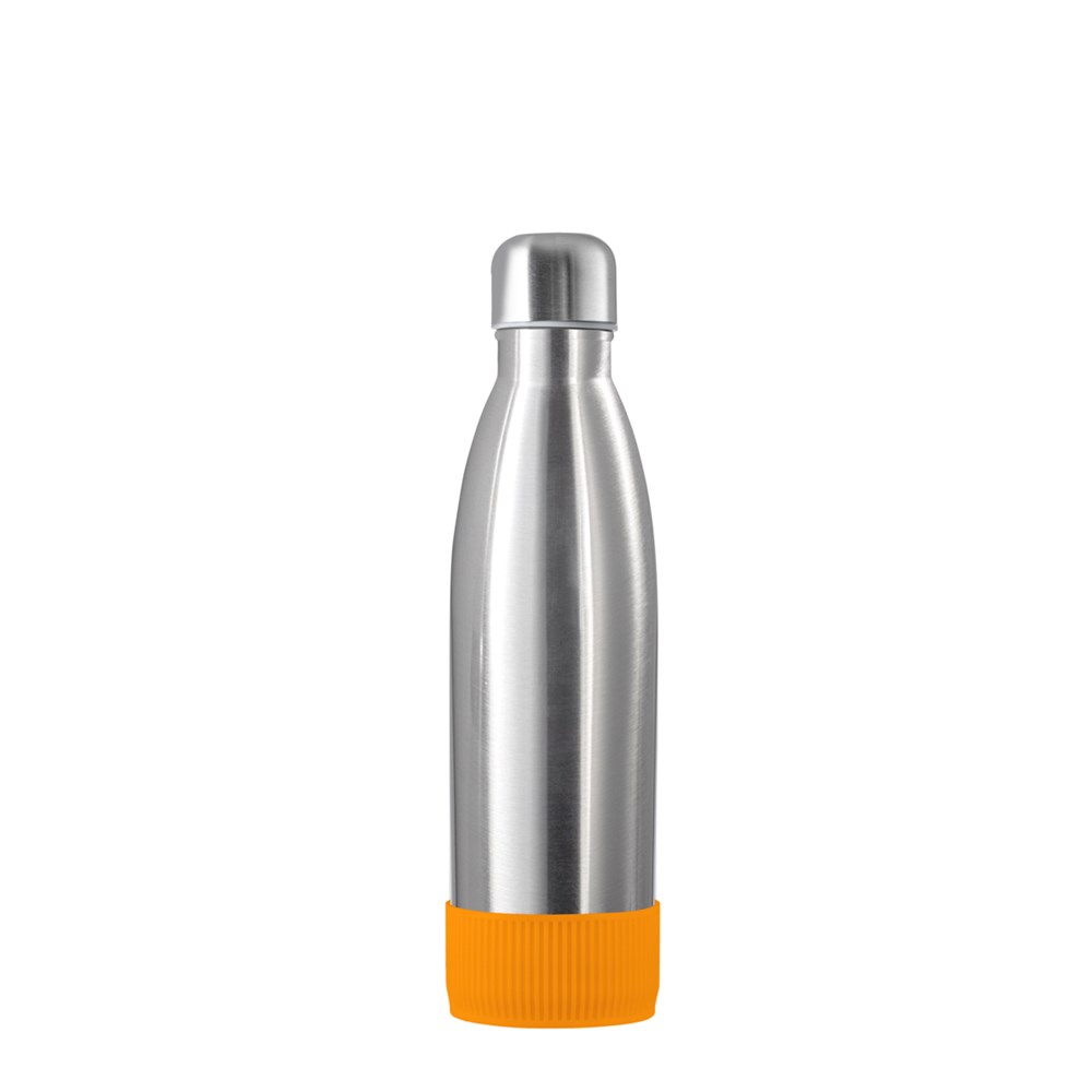 Flasche: silber, Hülle: orange