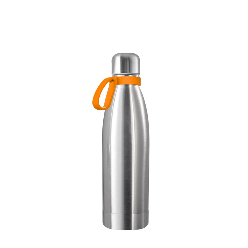 Flasche: silber, Ring: orange