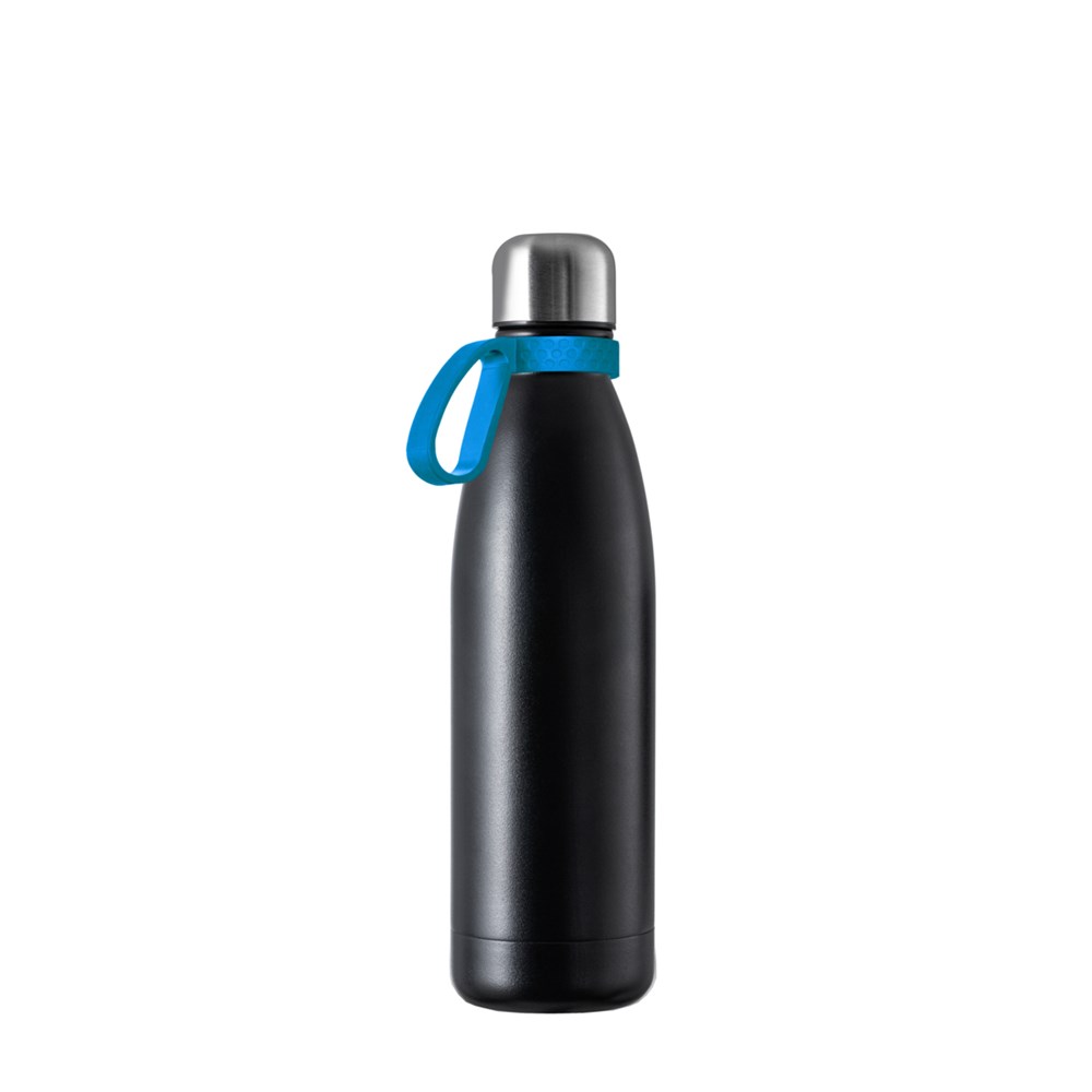 Flasche: schwarz, Ring: cyan