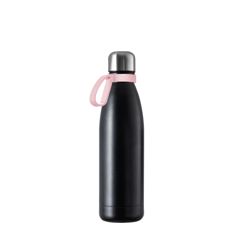 Flasche: schwarz, Ring: hellmagenta