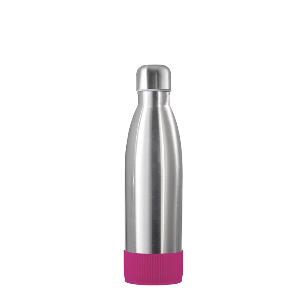 Flasche: silber, Hülle: magenta