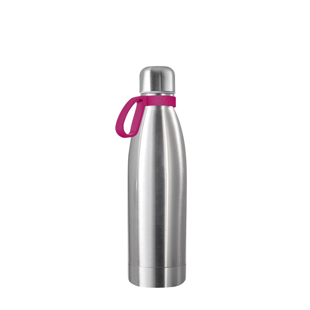 Flasche: silber, Ring: magenta