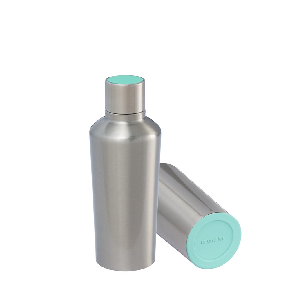 Flasche: silber, Deckel: mint, Boden: mint