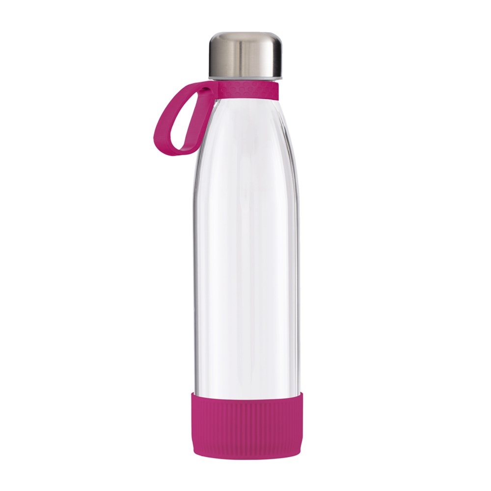 Flasche: transparent, Ring: magenta, Hülle: magenta