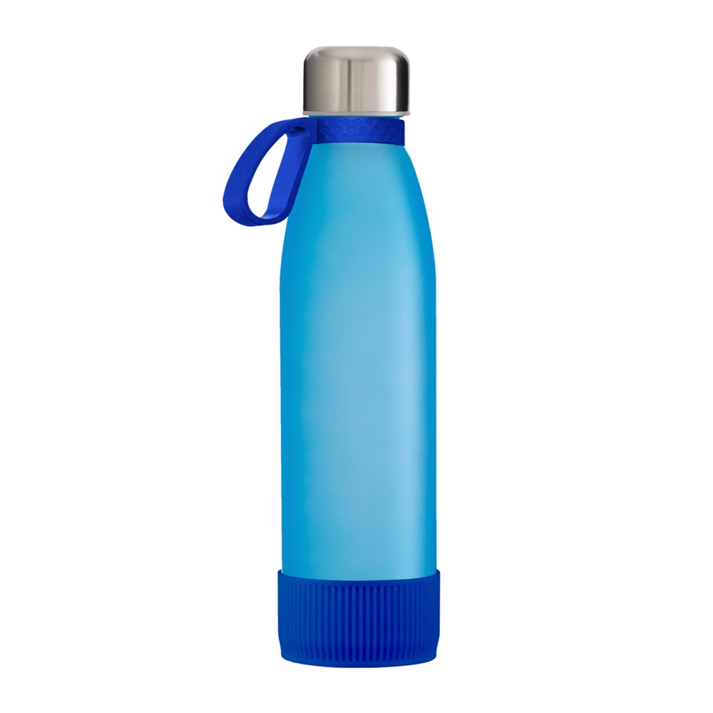 Flasche: cyan, Ring: blau, Hülle: blau