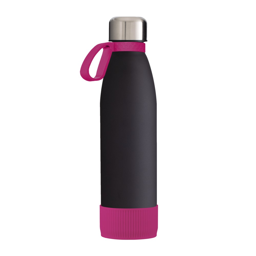 Flasche: schwarz, Ring: magenta, Hülle: magenta