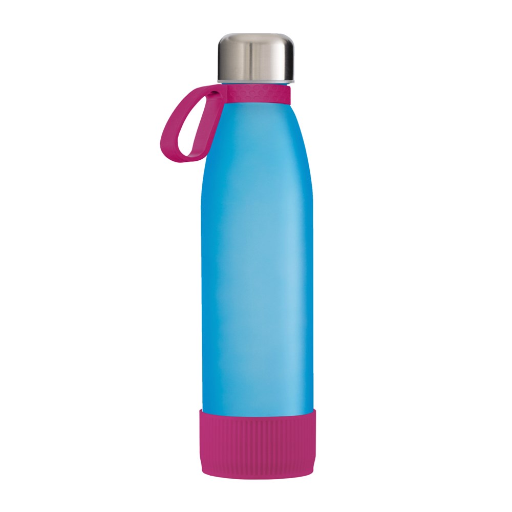 Flasche: cyan, Ring: magenta, Hülle: magenta