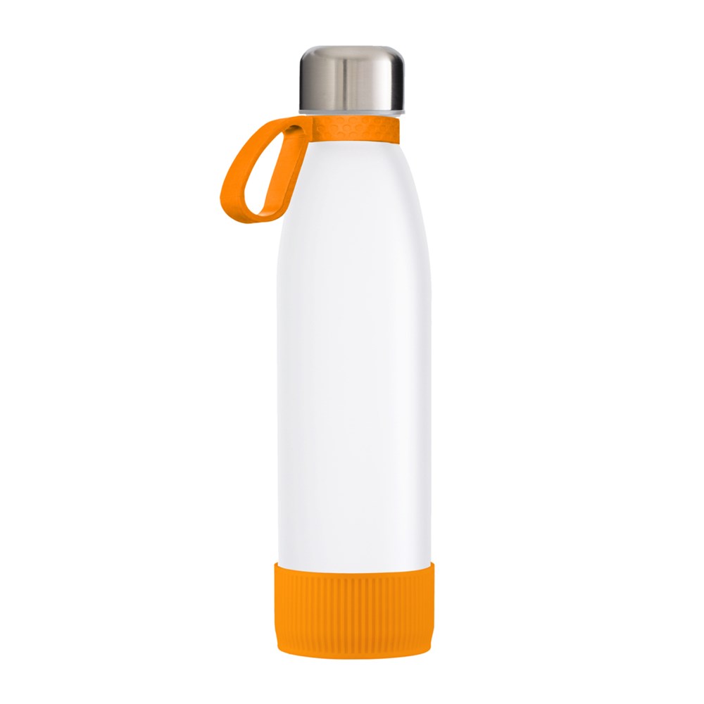 Flasche: weiß, Ring: orange, Hülle: orange