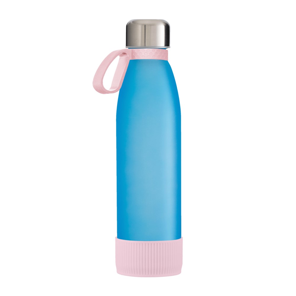 Flasche: cyan, Ring: hellmagenta, Hülle: hellmagenta