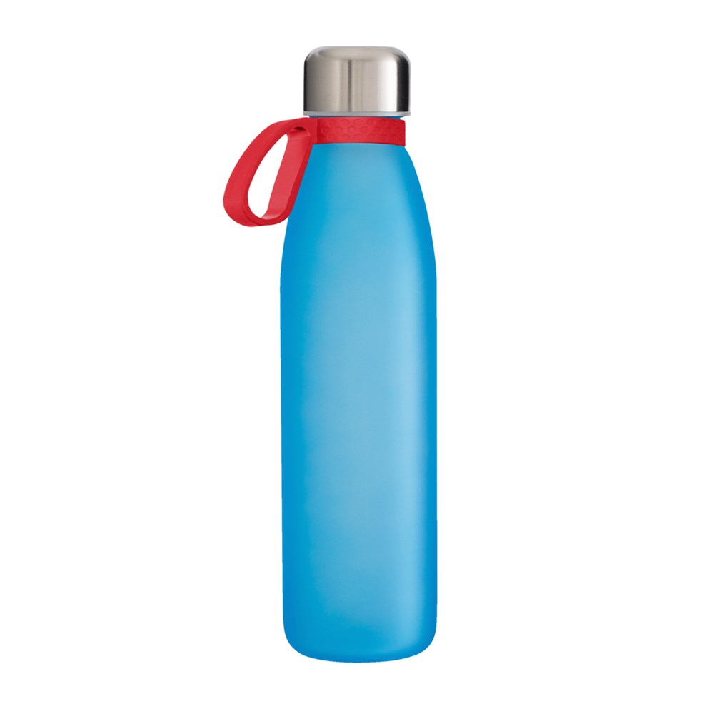 Flasche: cyan, Ring: rot