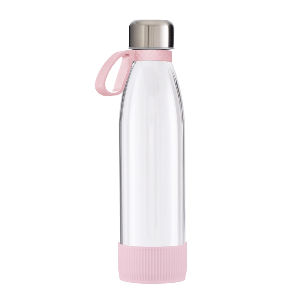 Flasche: transparent, Ring: hellmagenta, Hülle: hellmagenta