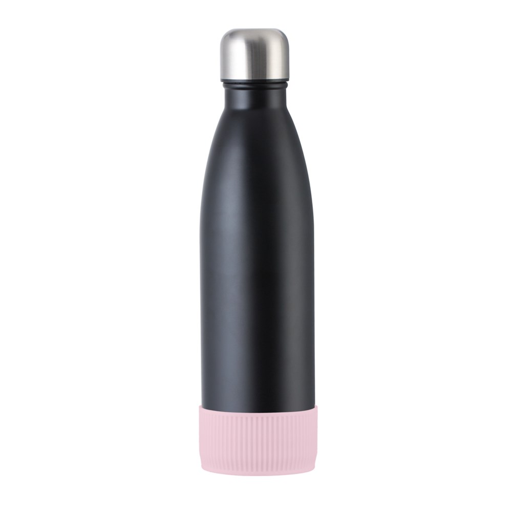 Flasche: schwarz, Hülle: hellmagenta