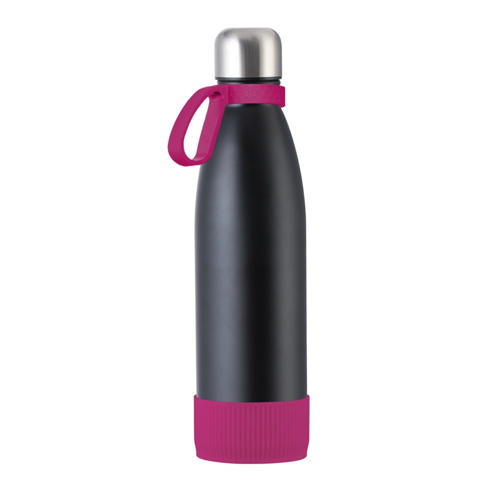 Flasche: schwarz, Ring: magenta, Hülle: magenta