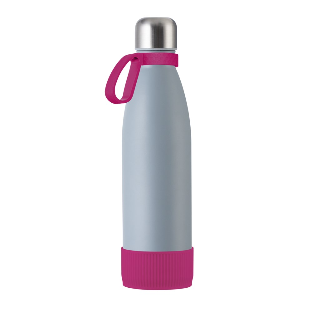 Flasche: grau, Ring: magenta, Hülle: magenta