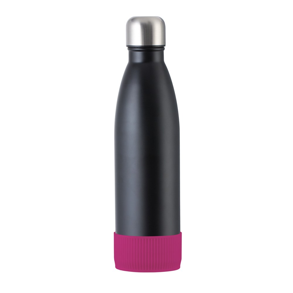 Flasche: schwarz, Hülle: magenta