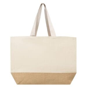 Grosse Baumwoll Shopper mit Jute Boden